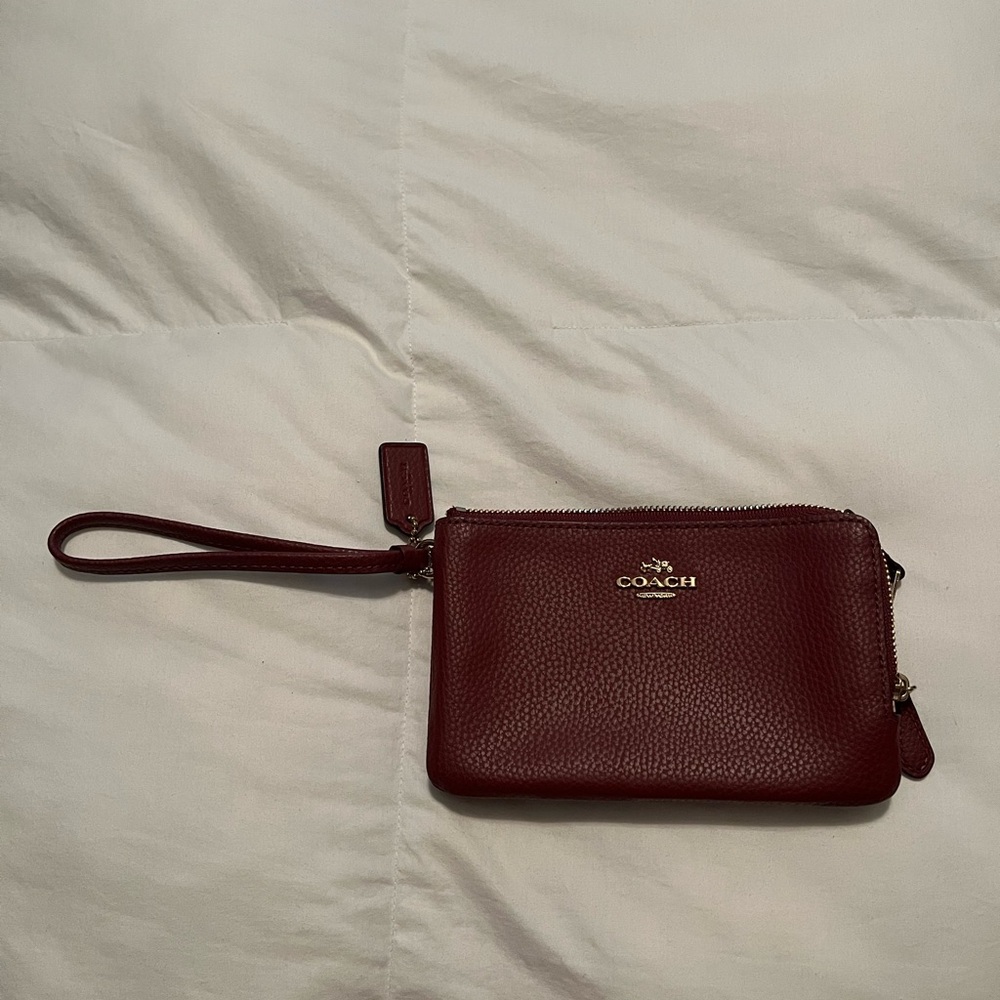 Coach Burgundy Wristlet